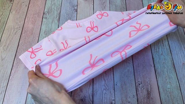 Комплект Lanson Kids футболка и шорты хлопковые с принтом бантиков розовый - видео