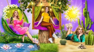 Мы построили секретную комнату для тройняшек! Девушка Цветок, Дерево и Кактус!