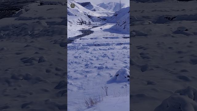 Горная река зимой. Экоферма Кунцалу. Дагестан 2000м.