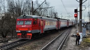 ЭТ2М 067 сообщением Капитолово - Санкт-Петербург Ладожский вокзал на станции Девяткино