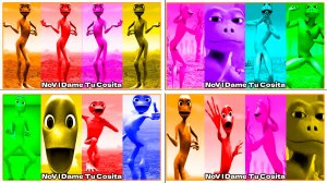 Зелёный Человек Танцует Dame Tu Cosita Music Video Megamix #49-52 в Tiles Hop - NoV