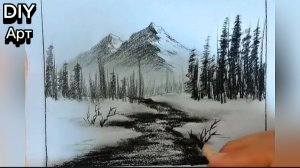 Вот как нарисовать горы карандашом. DIY Арт