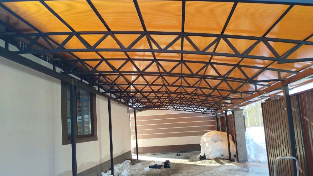 Полуарочный навес, Односкатный навес, Арочный навес, Навес из поликарбоната, Навесы в Екатеринбурге.