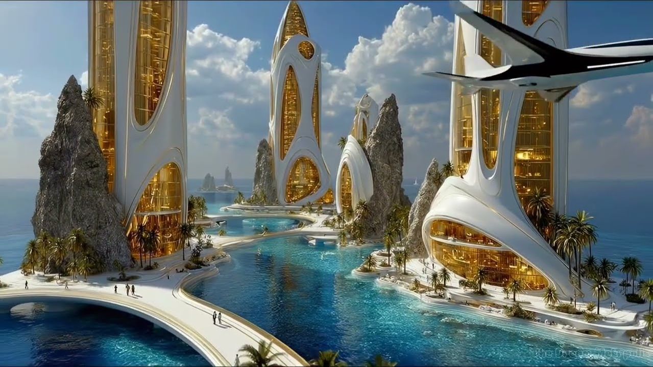 Sci-Fi Ambient Music: Journey Through a Golden Luxury City | Futuristic Escape смотреть онлайн
