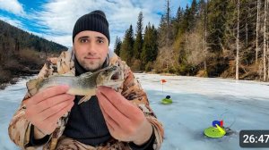 Рыбалка в Карпатах на форель На горном озере на жерлицы