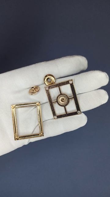 Кнопка декоративная золото (прямоугольная), Артикул 03845