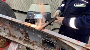 Индукционный нагрев рамы грузовика, прицепа или полуприцепа