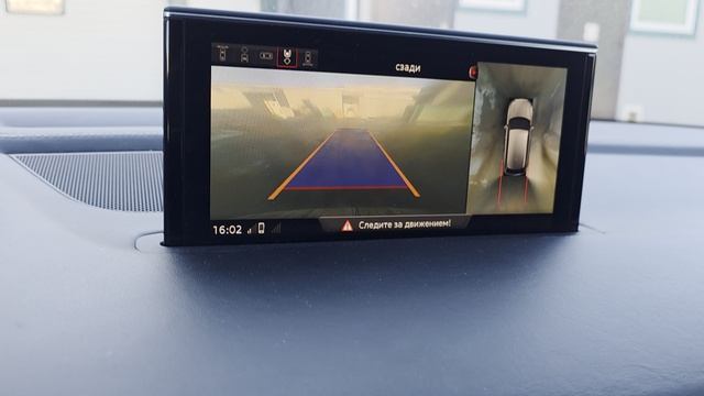 Работа омывателя задней камеры 360 на AUDI Q7 4M