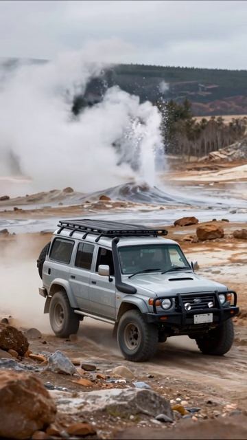 Внедорожник в горячих источниках: приключения на дороге #внедорожник #приключения #природа
