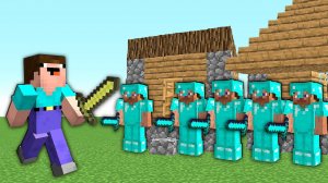 НУБ ПРОТИВ ДЕРЕВНЯ ПРО В МАЙНКРАФТ ! НУБИК ПРОТИВ ПРО СКАЙ ВАРС И ТРОЛЛИНГ ЛОВУШКА В MINECRAFT