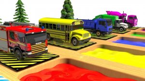 Учим цвета для детей с помощью уличных транспортных средств Учим цвета с помощью водовозов для детей