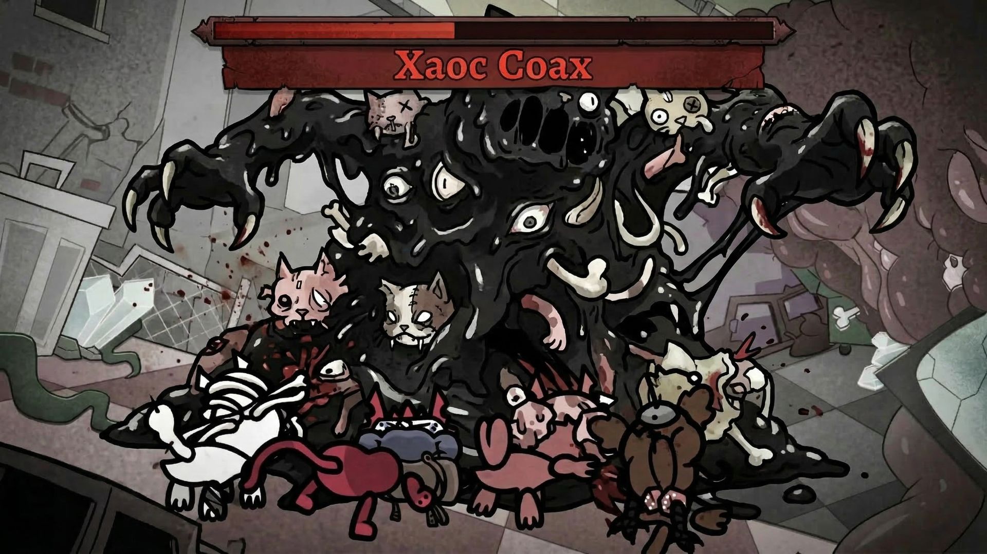 Битва с боссом разлома Хаос Соах в Mewgenics