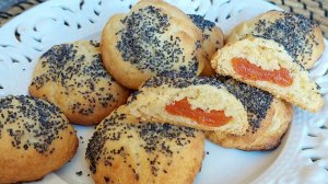 Печенье с курагой и маком. Творожное нежное тесто.