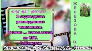В садоводстве равнодушные чиновники. Может ... новая элита из СВО. В.Железов.