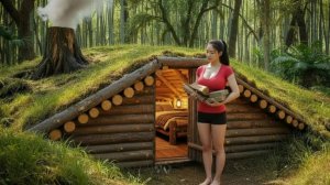 Девушка построила секретное убежище, что бы выжить в лесу .