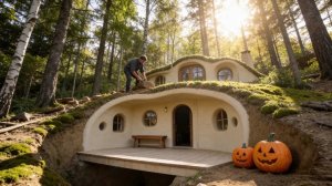 Жизнь под землёй, строим тёплый бункер в лесу с нуля.