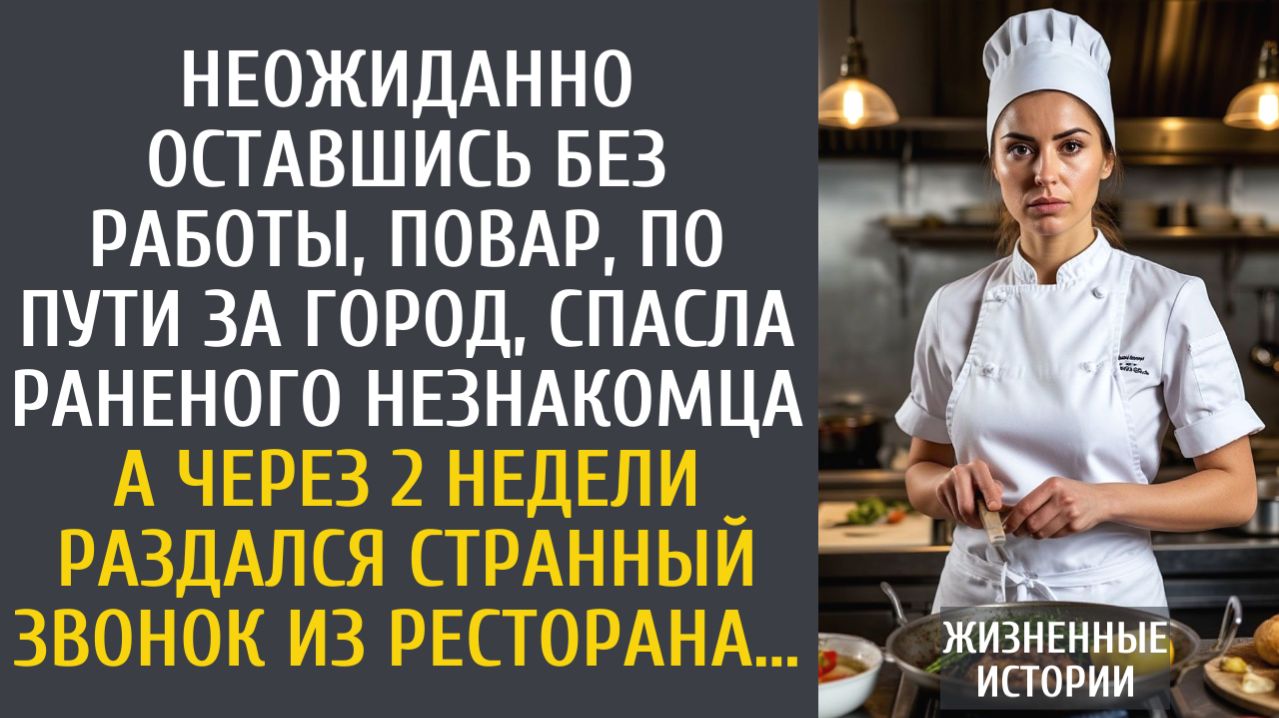 истории из жизни Неожиданно оставшись без работы, повар, по пути за город, спасла незнакомца…