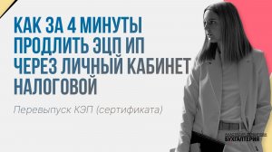 Как за 4 минуты продлить ЭЦП ИП через личный кабинет налоговой. Перевыпуск КЭП (сертификата)