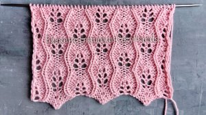 Ажурный узор спицами с красивой изнанкой для вязания джемперов,  палантинов,  пледов ⭐ Схема