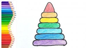 Как нарисовать ДЕТСКУЮ ПИРАМИДКУ Рисуем и раскрашиваем пирамидку