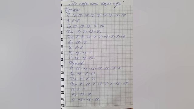 Разбор песни Эх кара каш кара куз