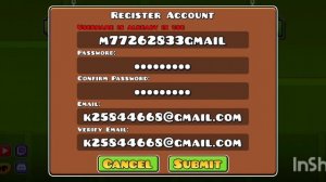 как зарегистрироваться в геометри даш