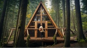 Построил хижину в лесу в которой можно жить круглый год. Бушкрафт