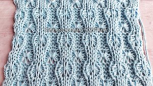 Двухсторонний узор спицами для вязания палантинов, свитеров, шапок ⭐ Схема