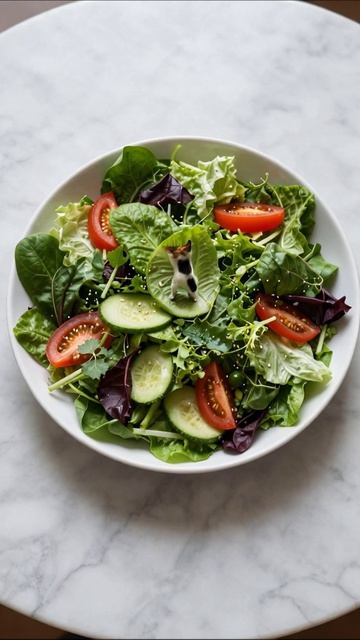 Свежий овощной салат на каждый день #рецепт #салат #здоровье