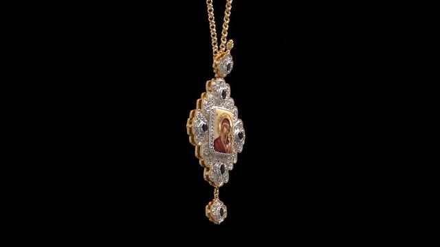 Панагия филигрань №0001 двойной рант финифть, золочение, серебрение. арт.5600281