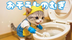 【Офисный котик Муги】Репортаж из жизни Муги, который начал заниматься уборкой на заказ 🐱🧹