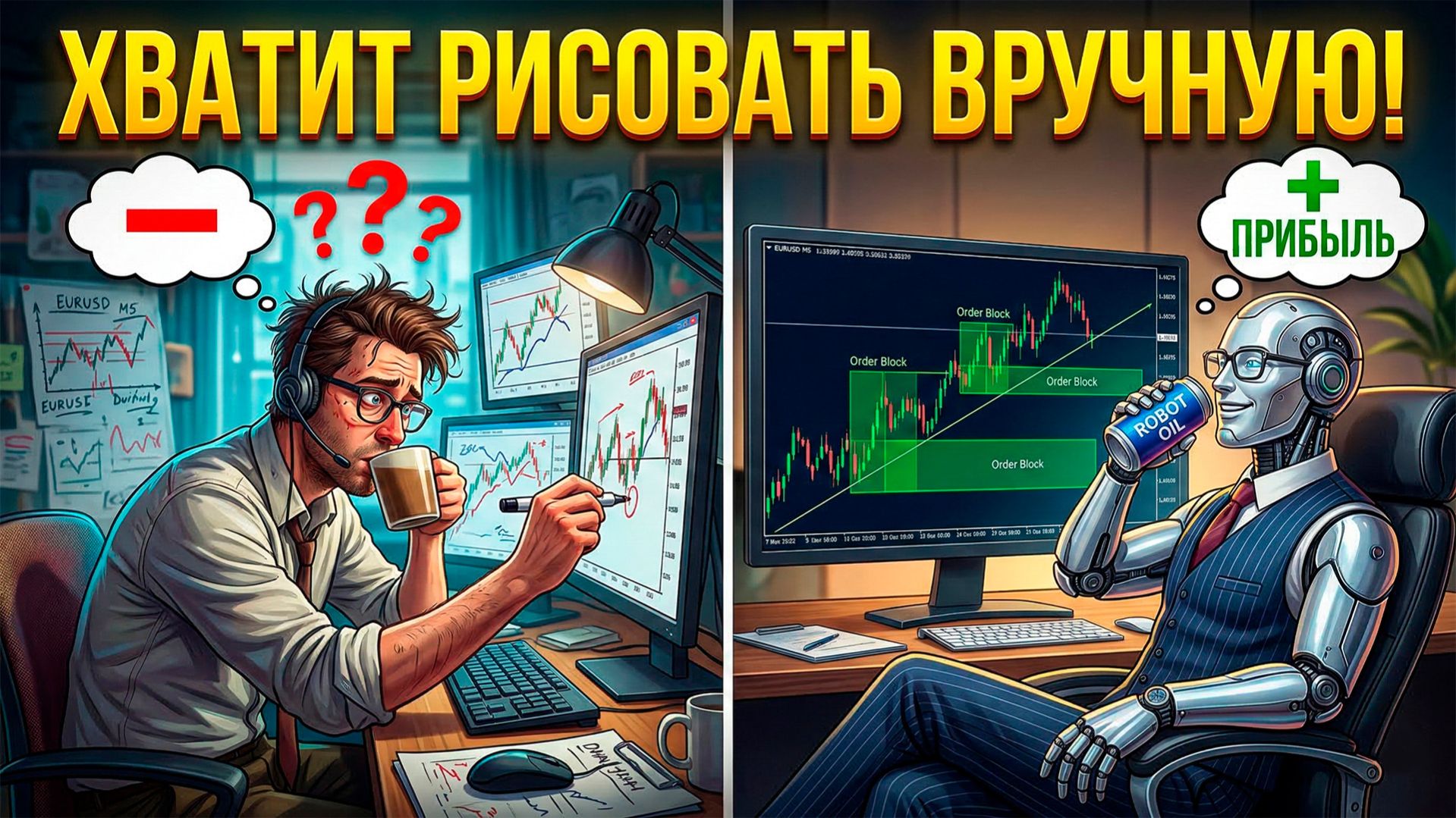 Этот бесплатный торговый Робот сам находит ОРДЕР БЛОКИ!