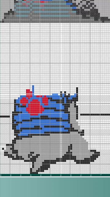 Собака - (Dog) [★★★★★] 75х55 цветной японский кроссворд #pixelart