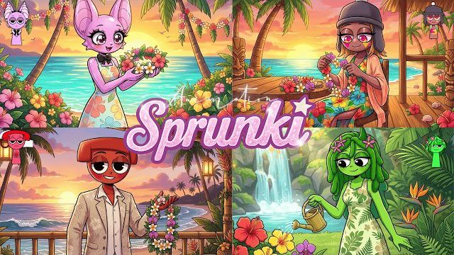 SPRUNKI Тропическая вечеринка на острове! Официальный клип с пальмами и цветами РЕАКЦИЯ