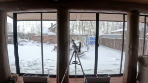 Остеклили веранду из цельного бруса системой Люксист