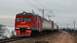 ЭТ2М 057 сообщением Кузнечное - Санкт-Петербург Финляндский, на перегоне Пери - Токсово.