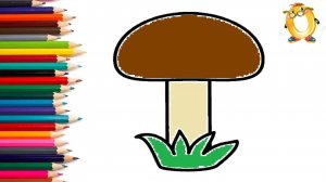 Мультик - раскраска для детей ГРИБ. Учимся как рисовать ГРИБОК вместе с детьми // ОБУЧАШКА ТВ