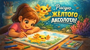 Рисую жёлтого аксолотля