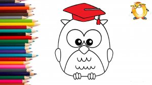 Мультик - раскраска для детей СОВА. Учимся как рисовать СОВУ вместе с детьми // ОБУЧАШКА ТВ