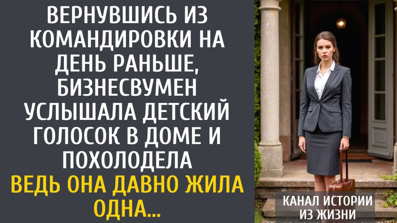 истории из жизни Вернувшись из командировки на день раньше, бизнесвумен услышала детский голосок…