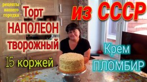Торт НАПОЛЕОН творожный. Крем пломбир. Вкус ванильного мороженого. Пошаговый рецепт.