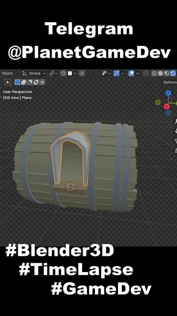 Таймлапс моделирования домика из бочки