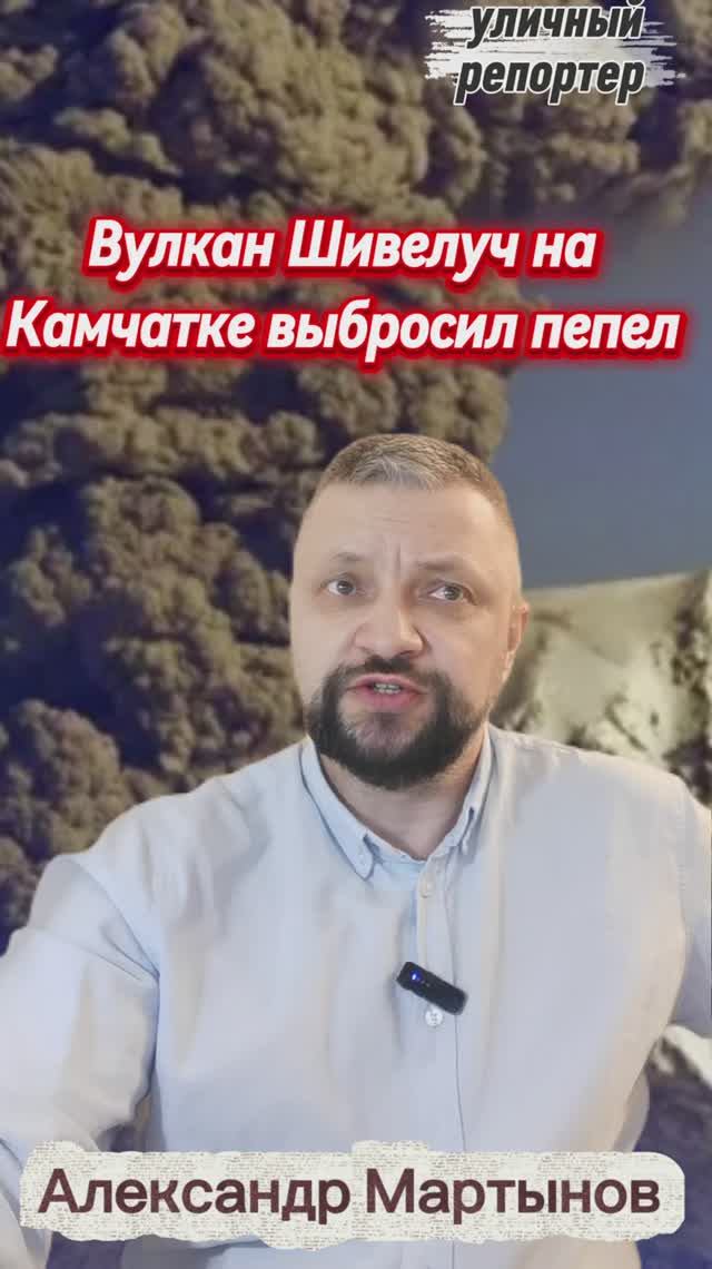 На 12 метров вверх вулкан Шивелуч на Камчатке выбросил пепел. "Уличный репортер Александр Мартынов"