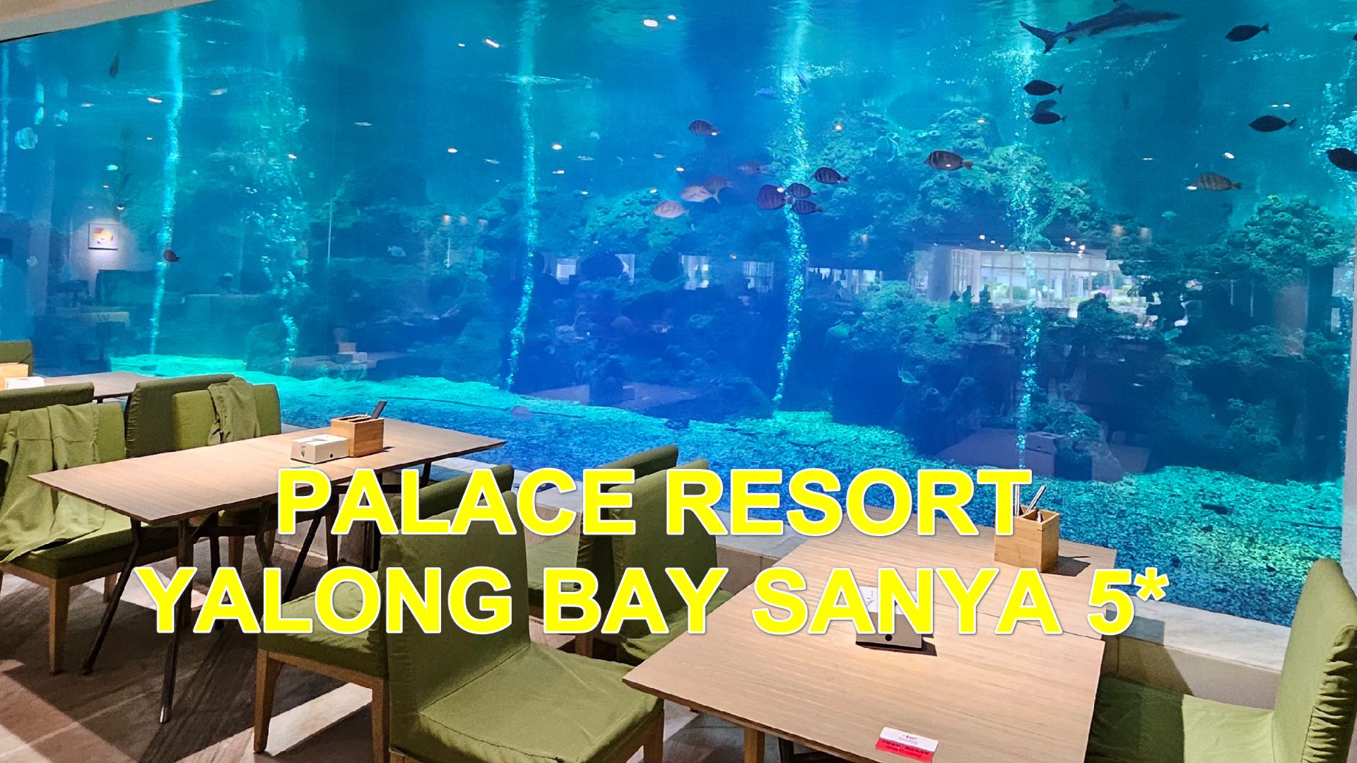Китай. АКВАРИУМ вместо СТЕНЫ! Ресторан отеля PALACE RESORT YALONG BAY SANYA 5. Хайнань.