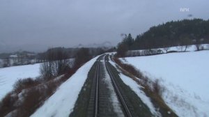 Вид из кабины машиниста Nordlandsbanen поездка зима часть 1