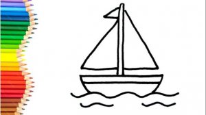 Как нарисовать КОРАБЛИК Учимся рисовать детский кораблик