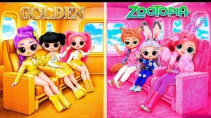 Кейпоп Охотницы на Демонов и Зверополис 2 в золотом самолёте! DIY-поделки для кукол!