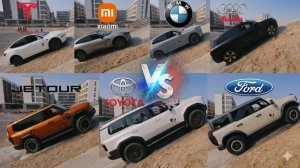 Внедорожники vs Кроссоверы_ имитация льда, подъем и тест на лося!