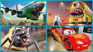 МОНСТР-АВТОБУС против МАШИНЫ СКОРОЙ ПОМОЩИ 🚑 МОЛНИЯ МАКВИН ЭКЗЕ и Монстры! 🔥 Мультик