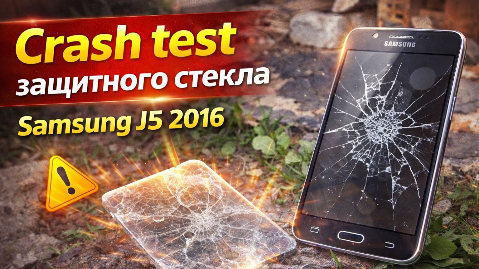 Crahs test защитного стекла для samsung j5 2016